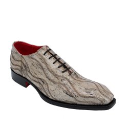 Fennix Italy "Albert" Taupe Genuine Eel-Skin Oxfords Shoes.