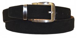 Serpi Black Genuine Suede Leather Wide Width Belt SSP/35