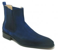 Carrucci Denim Genuine Leather / Suede Chelsea High Boots KB478-108S.