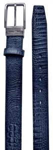 Serpi Navy Blue Hornback Alligator Embossed Genuine Leather Belt B15