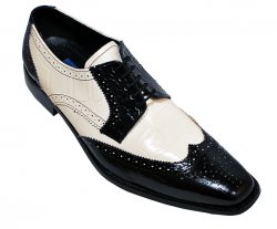 Giorgio Brutini Black / White Genuine Leather Oxford Shoes 210511