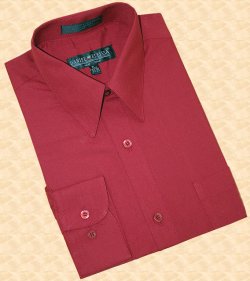 Daniel Ellissa Solid Wine / Burgundy Cotton Blend Dress Shirt With Convertible Cuffs DS3001