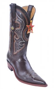 Los Altos Ladies Brown Genuine Goat With Medallion 3X-Toe Cowgirl Boots 359207