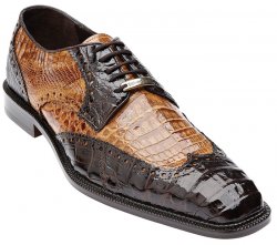 Belvedere "Venice" Brown / Camel All-Over Genuine Crocodile Shoes 1469