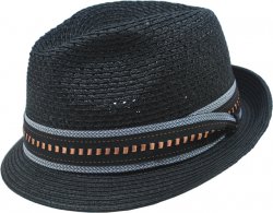 Stacy Adams Black Straw Dress Hat