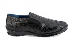 Belvedere "Jasper" Black Hornback Crocodile Casual Slip-On Sneakers Y16.