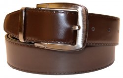 Serpi Brown / Black Smooth Genuine Leather Reversible Wide Width Belt RP/35
