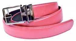 Serpi Light Pink Genuine European Calfskin Leather Adjustable Track Belt R1