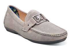 Stacy Adams "Primo" Grey Faux Leather Loafer Shoes With Leather Lining 24959-020