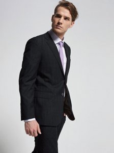 Zanetti "Lorenzo" Broken Stripe Suit Genuine Italian 100% Wool Slim Fit Suit