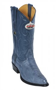 Los Altos Blue Jean Genuine All-Over Ostrich Leg J-Toe Cowboy Boots 990514