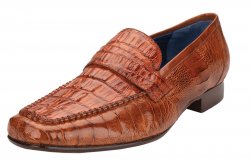 Belvedere "Natale" Brandy Genuine Crocodile and Ostrich Shoes 1029.