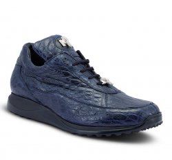Mauri 8900/2 Bloodshed Wonder Blue Genuine Alligator Casual Sneakers.