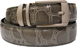 Giorgio Brutini Charcoal Grey Alligator Print Genuine Leather Belt