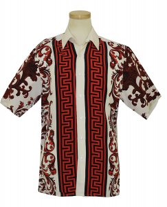 Prestige Red / White Paisley Design Casual Shirt KPR-426