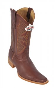Los Altos Cognac Genuine All-Over Deer Skin Square Toe Cowboy Boots 718303