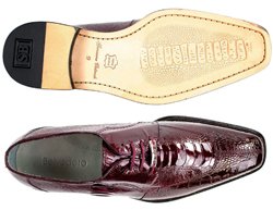 Belvedere Siena Dark Burgundy Ostrich Shoes - front and back