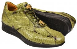 Mauri "Aquarium" M788 Green Glazed Python Design Malabo Leather Sneakers
