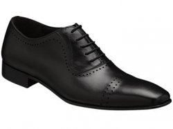 Mezlan "Fulton" Black Genuine Antiqued Italian Calfskin Shoes 15447