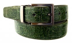 Serpi Olive Green Alligator Print Genuine Leather Belt F9/30