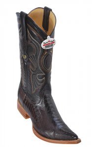 Los Altos Brown Genuine Ostrich Leg 3X Toe Cowboy Boots 950507