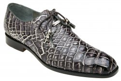 Belvedere "Alfred" Black Rust Genuine All Over Alligator Hand Painted Lace-up Shoes R08.