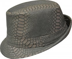 Xtreme Stylz Grey PU Leather Snake Skin Fedora Dress Hat XS-1