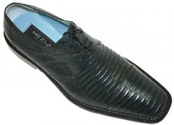 Mezlan "Osbourne" Navy Blue All-Over Genuine Lizard Shoes