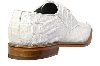Back of Belvedere White All-Over Genuine Hornback Crocodile Shoes