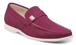 Stacy Adams "Caspian" Berry Suede Moc Toe Loafer Shoes 24955
