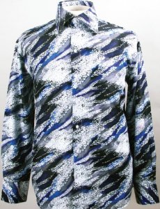 Daniel Ellissa Blue Fancy Polyester Shirt With Button Cuff FSS1411