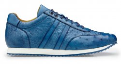 Belvedere "Parker" Royal Blue Genuine Ostrich Casual Sneakers 6004.