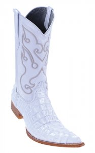 Los Altos White All-Over Aligator Print Cowboy 6X Toe Boots 3960128
