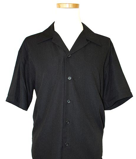 Pronti Black Micro Polyester Short Sleeve Shirt S2472 - Click Image to Close