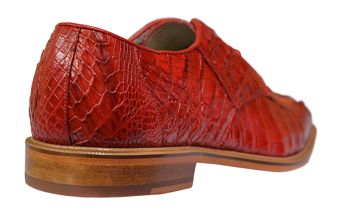 Belvedere Men's Olive Green Crocodile Shoes Chapo 1465