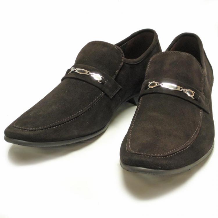 Encore By Fiesso Brown Genuine Leather/Suede Loafer Shoes FI6407 - Click Image to Close