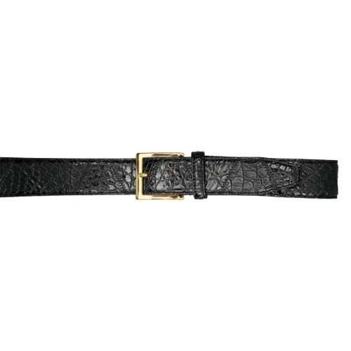 Fennix Black All-Over Genuine Crocodile Patchwork Belt