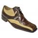 Mauri 4339 Chocolate /  Bone Genuine Alligator Hexagonal Block Toe Shoes