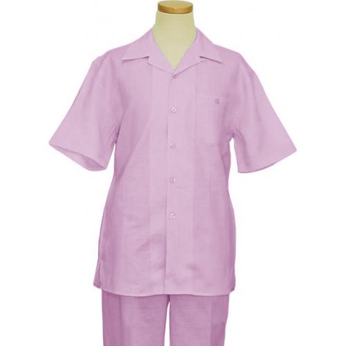 Successos Lavender 100% Linen 2 Piece Short Sleeve Outfit SP1065