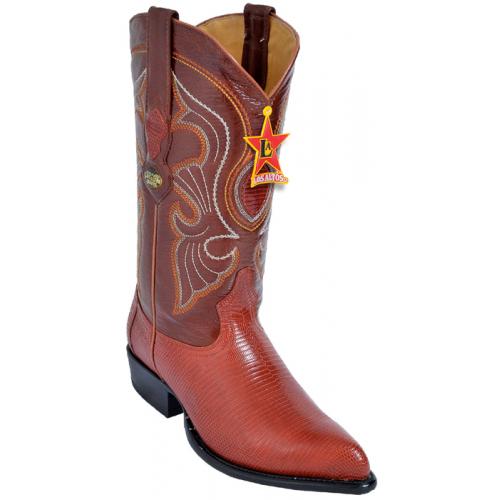 Los Altos Cognac Genuine All-Over Lizard  J-Toe Cowboy Boots 990603