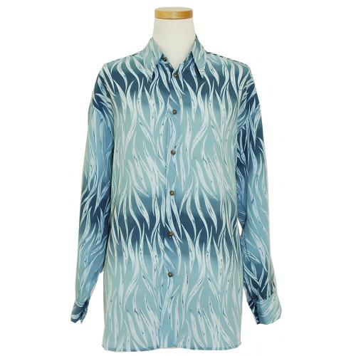 Bertelli Slate Blue Artistic Design Casual Shirt