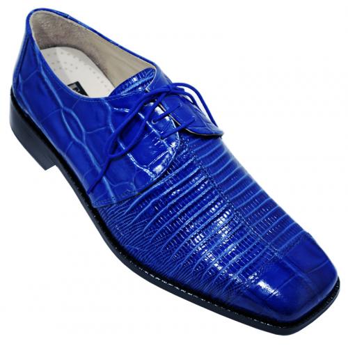 Liberty Royal Blue Alligator/ Lizard Print Shoes 43