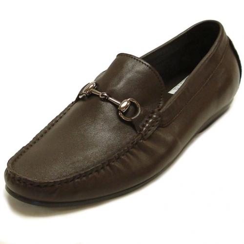 Encore By Fiesso Brown Genuine Leather Loafer Shoes FI3059