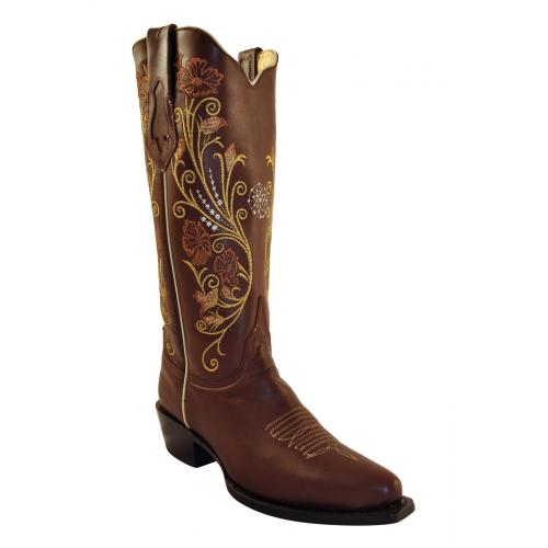 Ferrini Ladies 81061-10 Brown Genuine Cowhide Boots