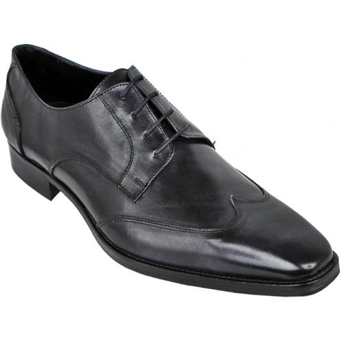 Duca Di Matiste 1506 Black Genuine Italian Calfskin Leather Shoes