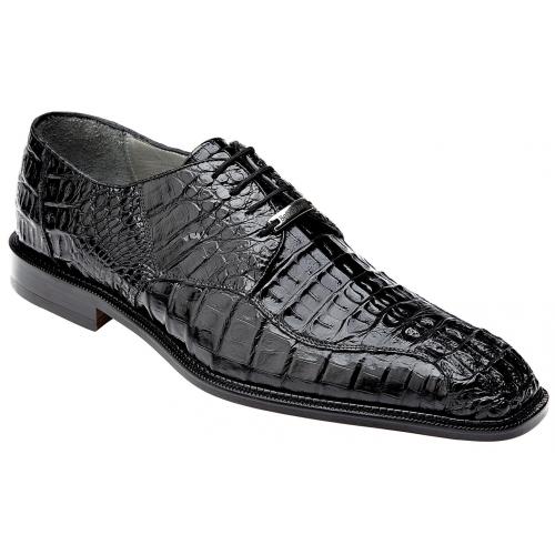 Belvedere "Chapo" Black All-Over Genuine Exotic Hornback Crocodile Shoes 1465.