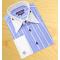 Axxess Charcoal Grey / Navy Blue / Black With Sky Blue Design 100% Cotton Dress Shirt 06-15