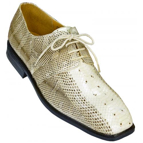 Giorgio Brutini "Slaton" Undyed Natural All-Over Genuine Snake Skin Shoes 155229-2