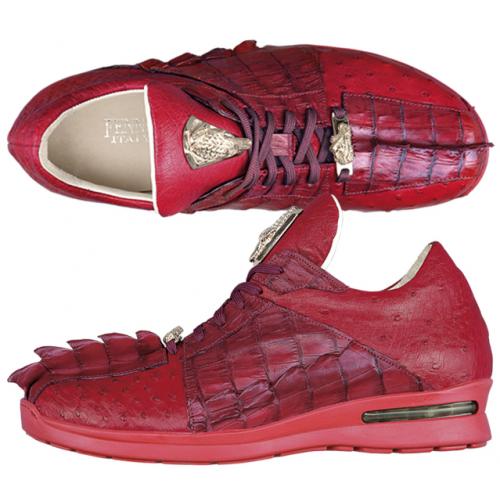 Fennix Geranium Genuine Hornback Crocodile / Ostrich Sneakers 3437