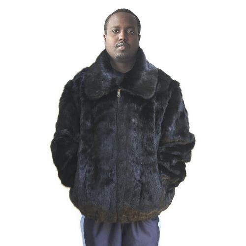 Winter Fur Black Genuine Full Skin Mink Fur Jacket M07R01BK.